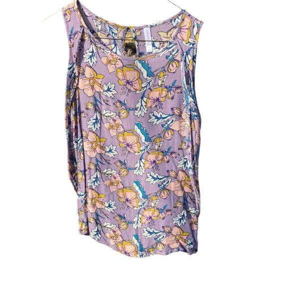 Xhilaration Boho light purple floral flowy tank top size M - Picture 2 of 7